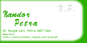 nandor petra business card